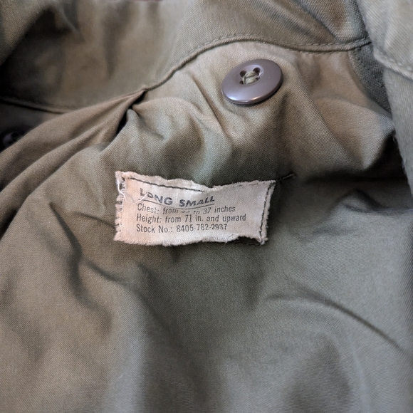 Vintage Army M-65 Field Coat Jacket 70s Sz long small / medium - Picture 4 of 10